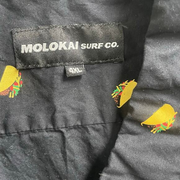 Molokai Surf Co Taco Print Shirt Mens 4XL Button Down Short Sleeve Graphic - Picture 2 of 3